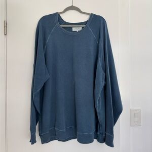 THE GREAT. Slate Blue Crewneck Top